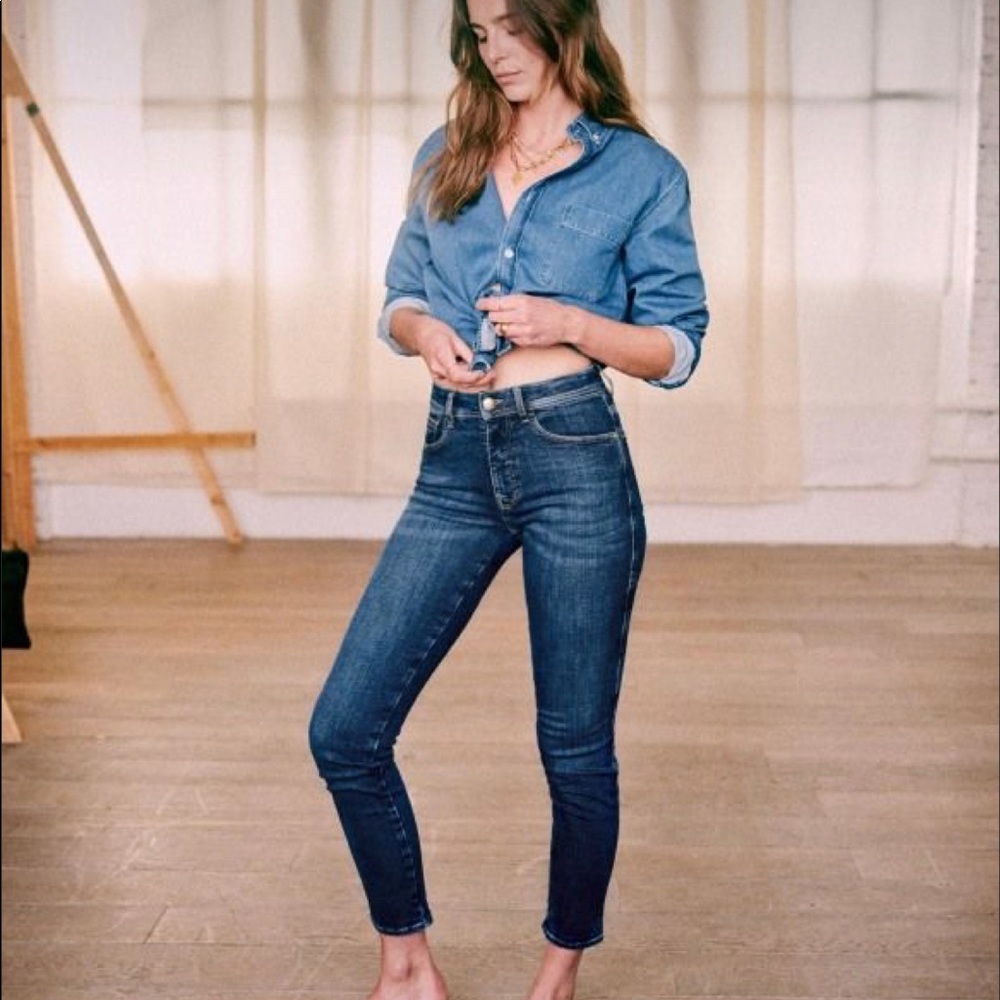 Sezane denim perfect slim eco friendly jeans